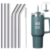 Amazon 304 stainless steel straws 40oz large-capacity car ice cup milk tea drink straws extended by 300mm Item Picture
